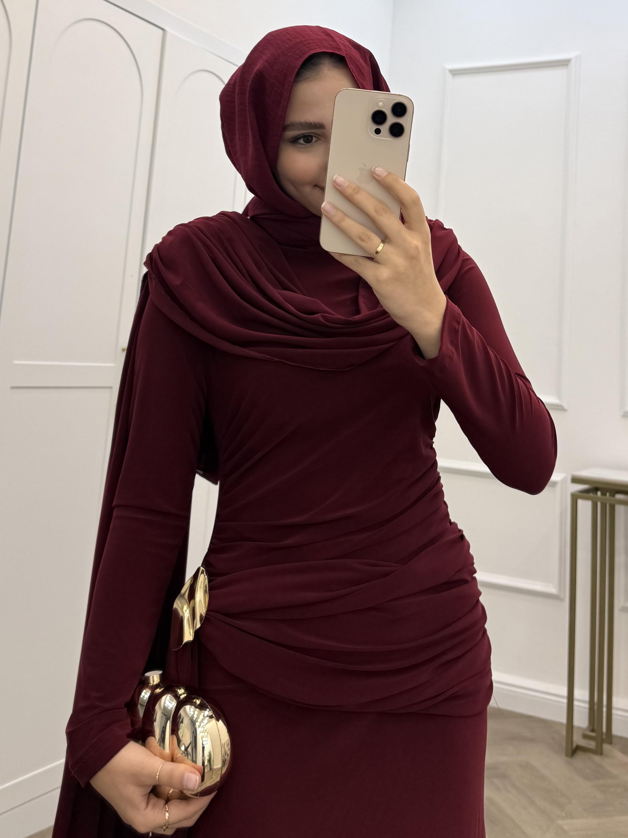YELEKLİ SCUBA TAKIM SİYAH Y ELBİSE BORDO
