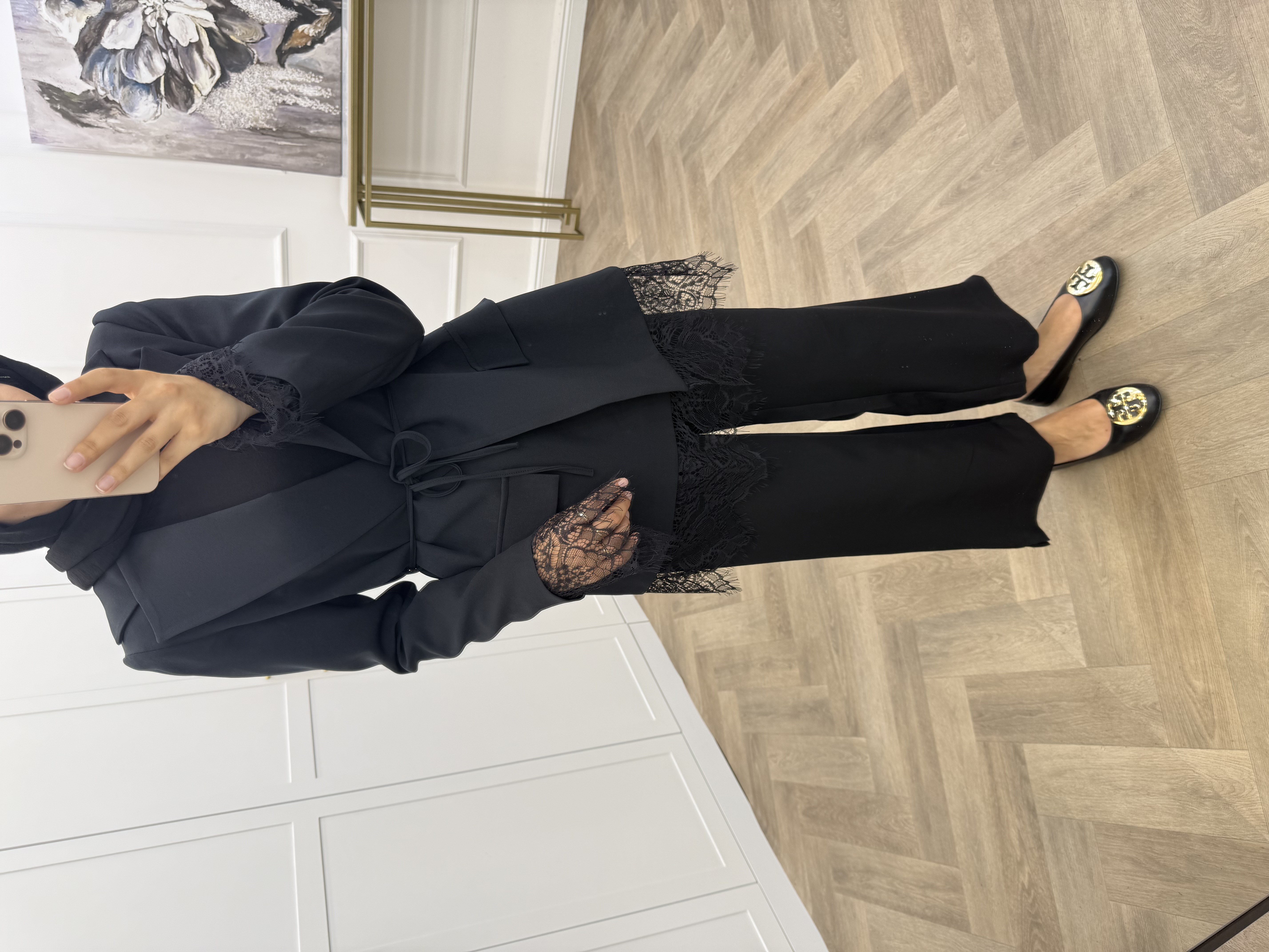 DANTELLİ BLAZER CEKET SİYAH
